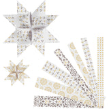 Bandes de tressage en papier Vivi Gade, l: 44+78 cm, d 6,5+11,5 cm, l: 15+25 mm, or, blanc, 48 bandes 1 boîte - afbeelding 1