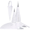 Cônes Vivi Gade, h: 18+28 cm, 120 g, argent, blanc, 3 pièces 1 boîte