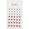 Strass Vivi Gade, rond, carré, coeur, taille 6+8+10 mm, rose, 35 pièces 1 boîte