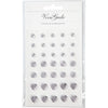 Strass Vivi Gade, rond, carré, coeur, taille 6+8+10 mm, argent, 35 pièces 1 boîte