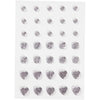 Strass Vivi Gade, rond, carré, coeur, taille 6+8+10 mm, argent, 35 pièces 1 boîte