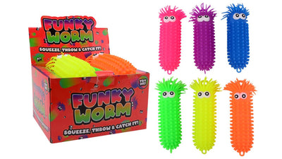 Johtoy Fluffy Worm grand avec les yeux, 28 cm