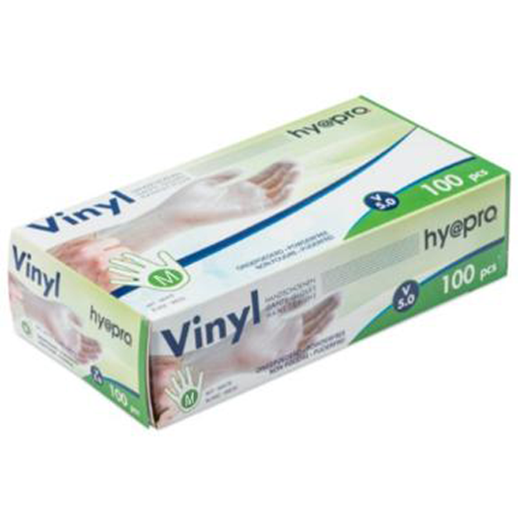Hy@pro 1066458 - gant vinyle moyen non poudré boîte 100 pcs | 5 pièces