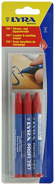 Lyra 1052114 - craie de marquage 3pcs ø12x120mm rouge | 5 pièces