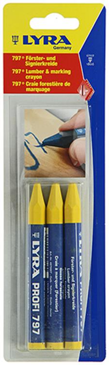 Lyra 1052115 - craie de marquage 3pcs ø12x120mm jaune | 5 pièces