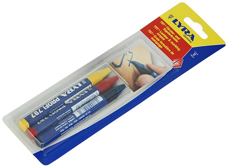 Lyra 1052116 - craie de marquage 3pcs ø12x120mm mix | 5 pièces