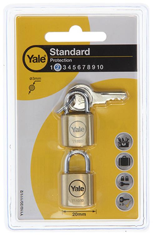 Yale 1059363 - cadenas 20 mm 2 identiques | 6 pièces