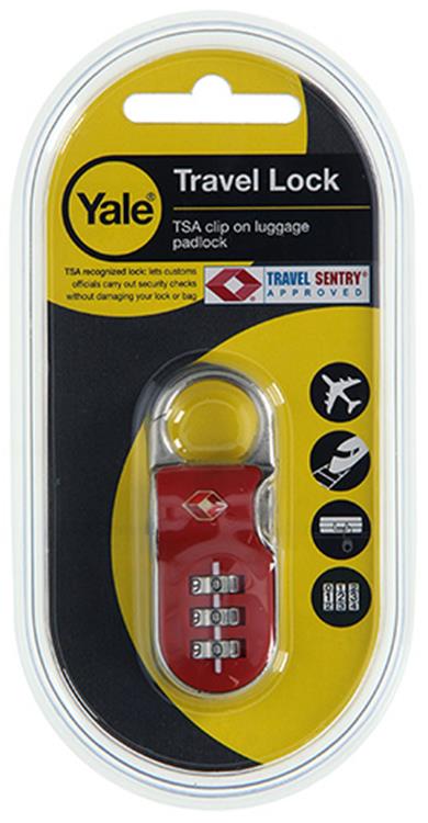 Yale 1018560 - cadenas TSA à clipser rouge 1ère norme de sécurité | 6 pièces
