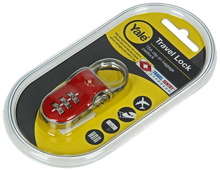 Yale 1018560 - cadenas TSA à clipser rouge 1ère norme de sécurité | 6 pièces