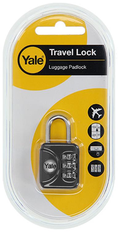 Yale 1018566 - cadenas à combinaison pour bagages gris yp1 28 121 1g 28mm | 5 pièces