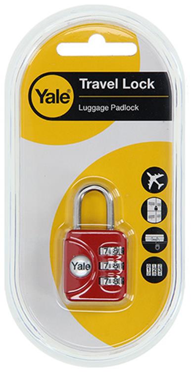 Yale 1018567 - cadenas à combinaison pour bagages rouge yp1 28 121 1r 28mm | 5 pièces
