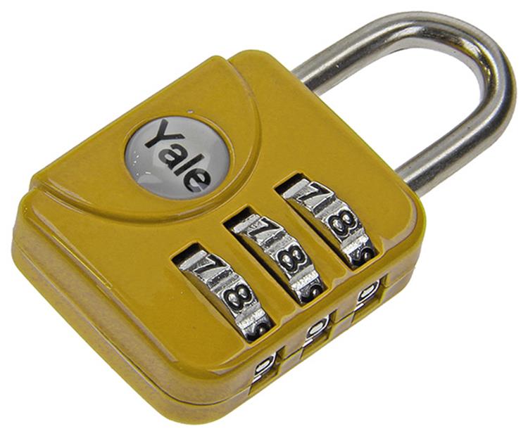 Yale 1018568 - cadenas à combinaison pour bagages jaune yp1 28 121 1y 28mm | 5 pièces