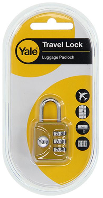 Yale 1018568 - cadenas à combinaison pour bagages jaune yp1 28 121 1y 28mm | 5 pièces