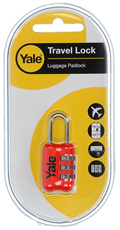 Yale 1018570 - cadenas à combinaison pour bagages rouge yp2 23 128 1r 23mm | 5 pièces