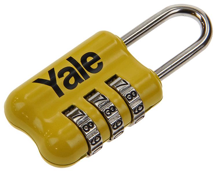 Yale 1018571 - cadenas à combinaison pour bagages jaune yp2 23 128 1y 23mm | 5 pièces