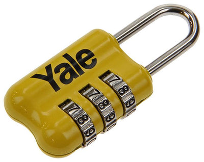 Yale 1018571 - cadenas à combinaison pour bagages jaune yp2 23 128 1y 23mm | 5 pièces