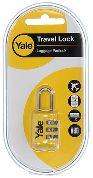 Yale 1018571 - cadenas à combinaison pour bagages jaune yp2 23 128 1y 23mm | 5 pièces