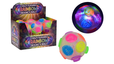 JOHNTOY Crazy Floashing Rainbow Stunner Ball avec lumière