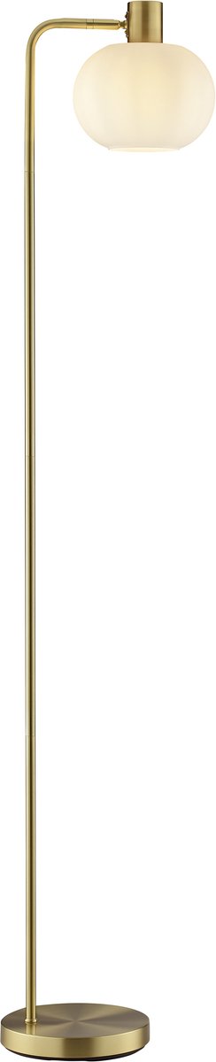Brilliant fanny - lampadaire - e27 max 1x20w - laiton brossé blanc