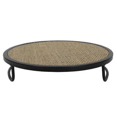 Plateau de présentation Cozydecor ø25x5cm en métal avec tissu
