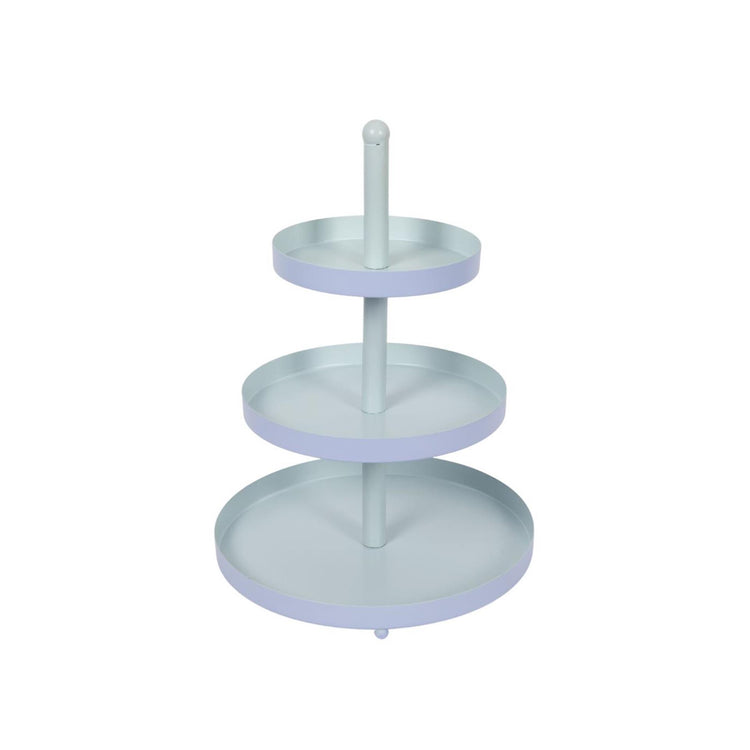 Etagere 3 couches bleu-menthe ø25xh35cm