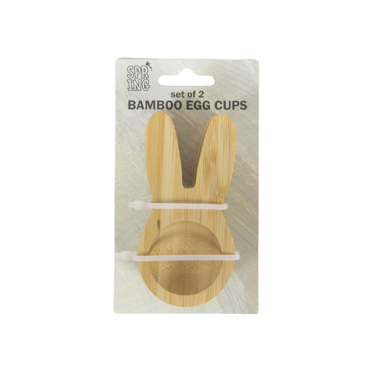 Coquetier lapin bambou lot de 2 5x9,8x2,1cm