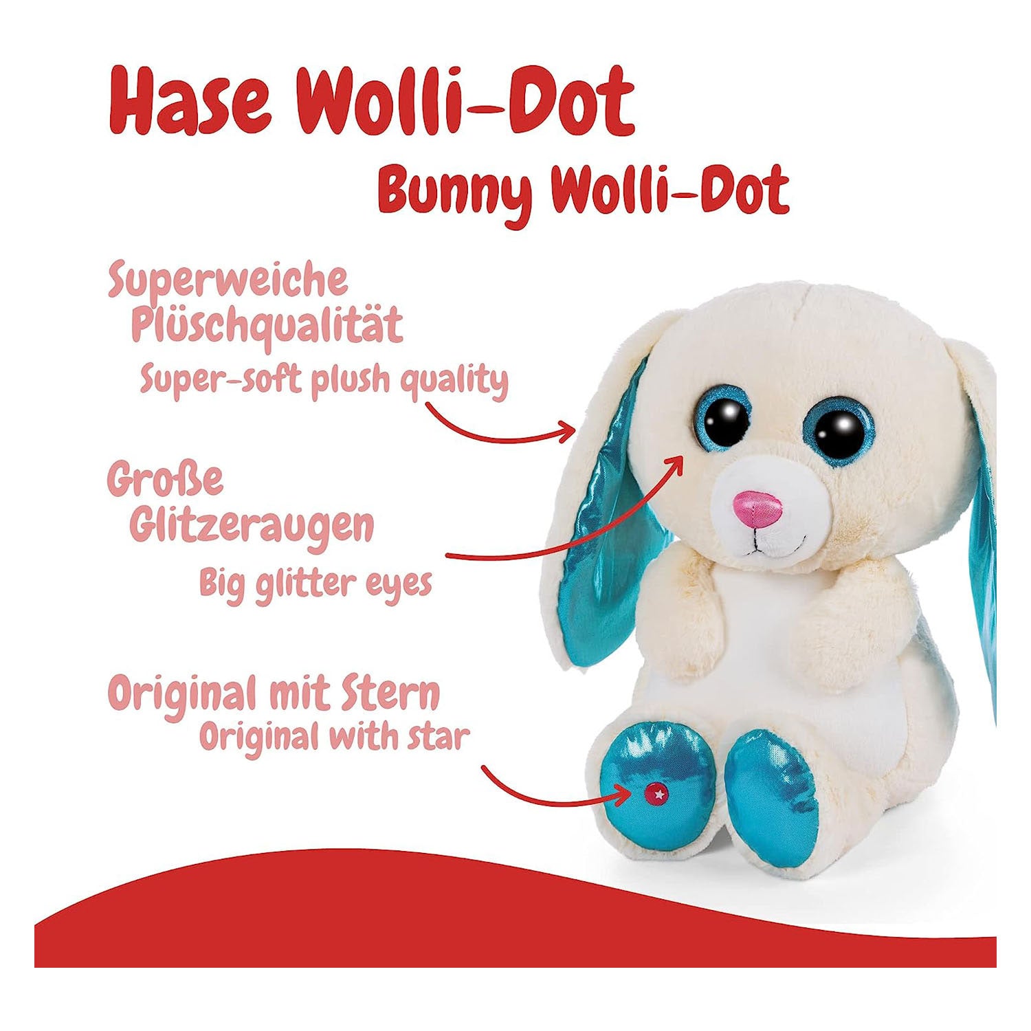 NICI GLUBSCHIS PLUCHEN HUG WOLLI-DOT, 45 cm