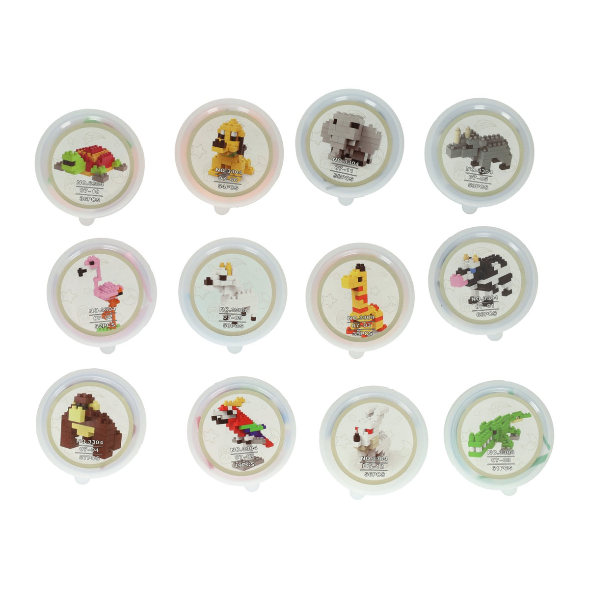 Jono Toys Building Stones Mini Animal en pot