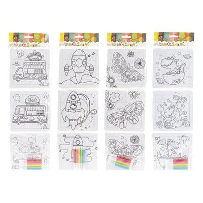 Jono Toys colorie vos propres puzzles - 3 puzzles + 5 marqueurs