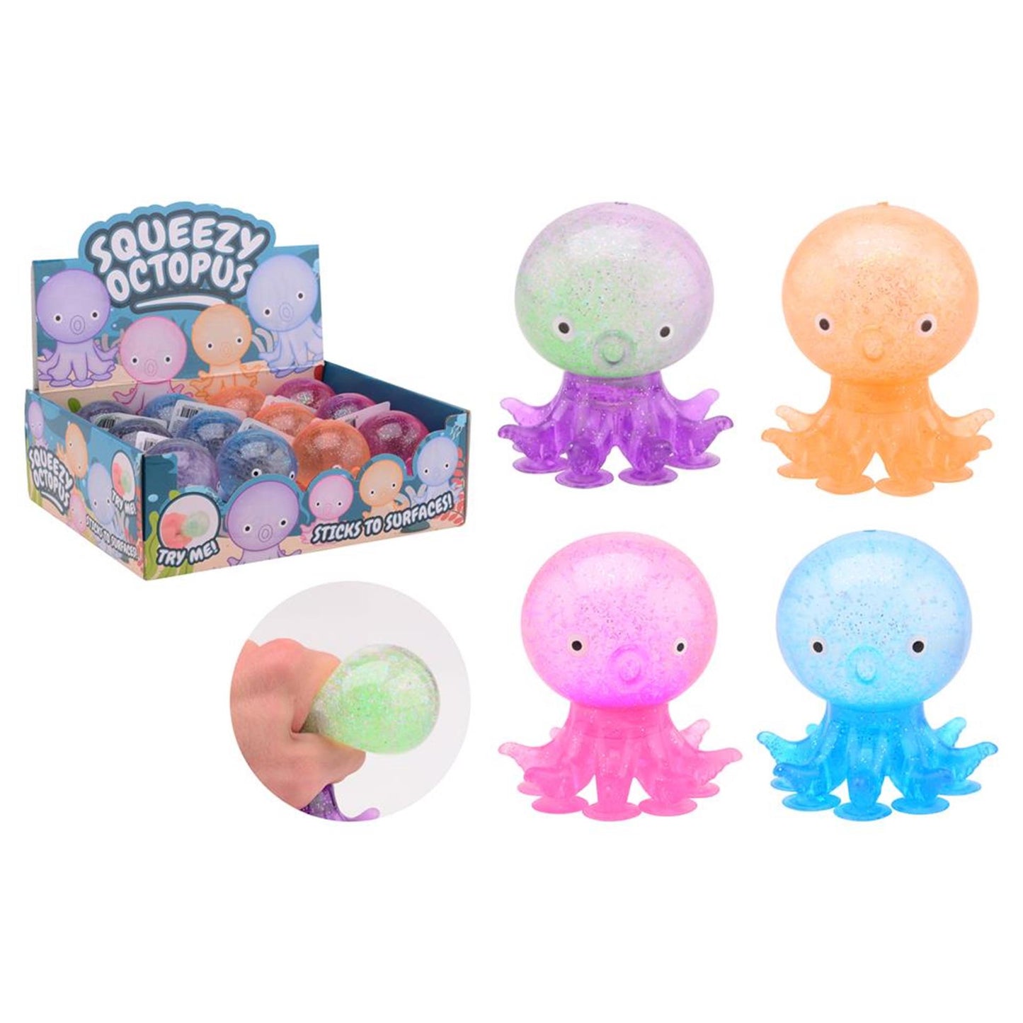 Balle de stress Johntoy Octopus avec aspiration