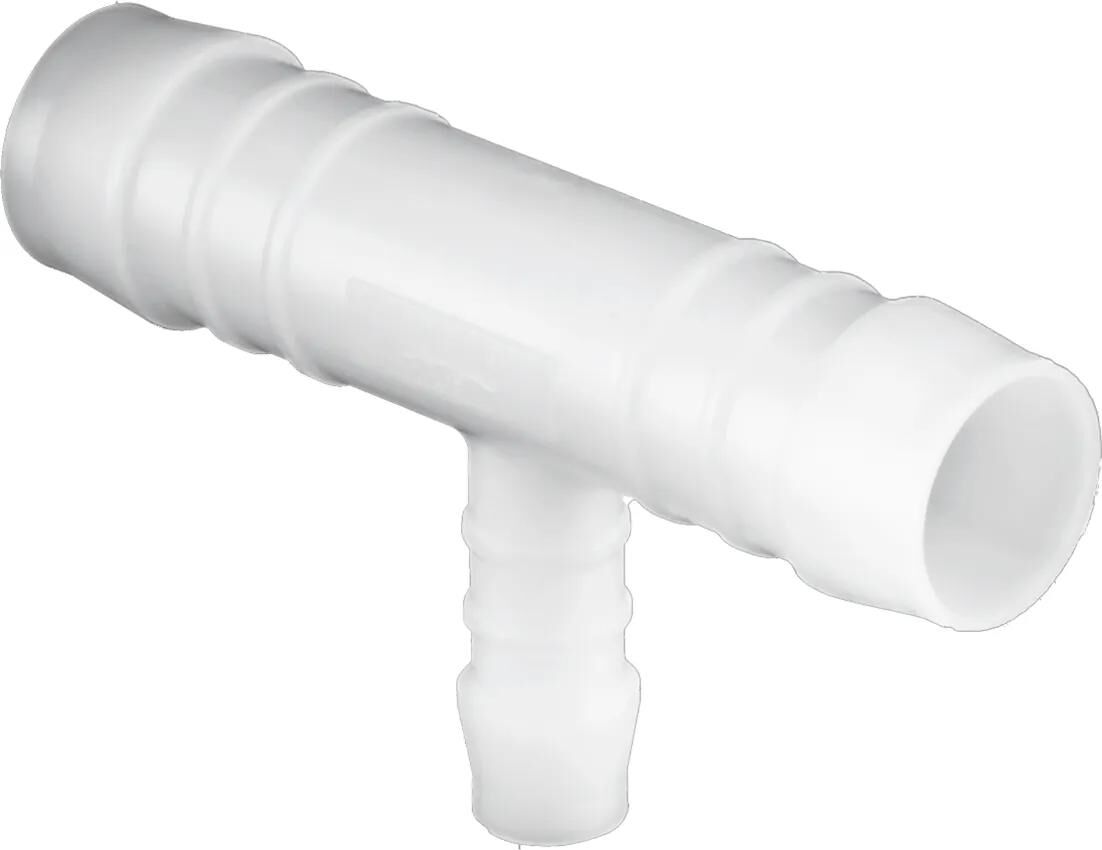 Connecteurs de tuyaux en plastique de Dobwelhaus T-rouge. D = 4-6-4 mm
