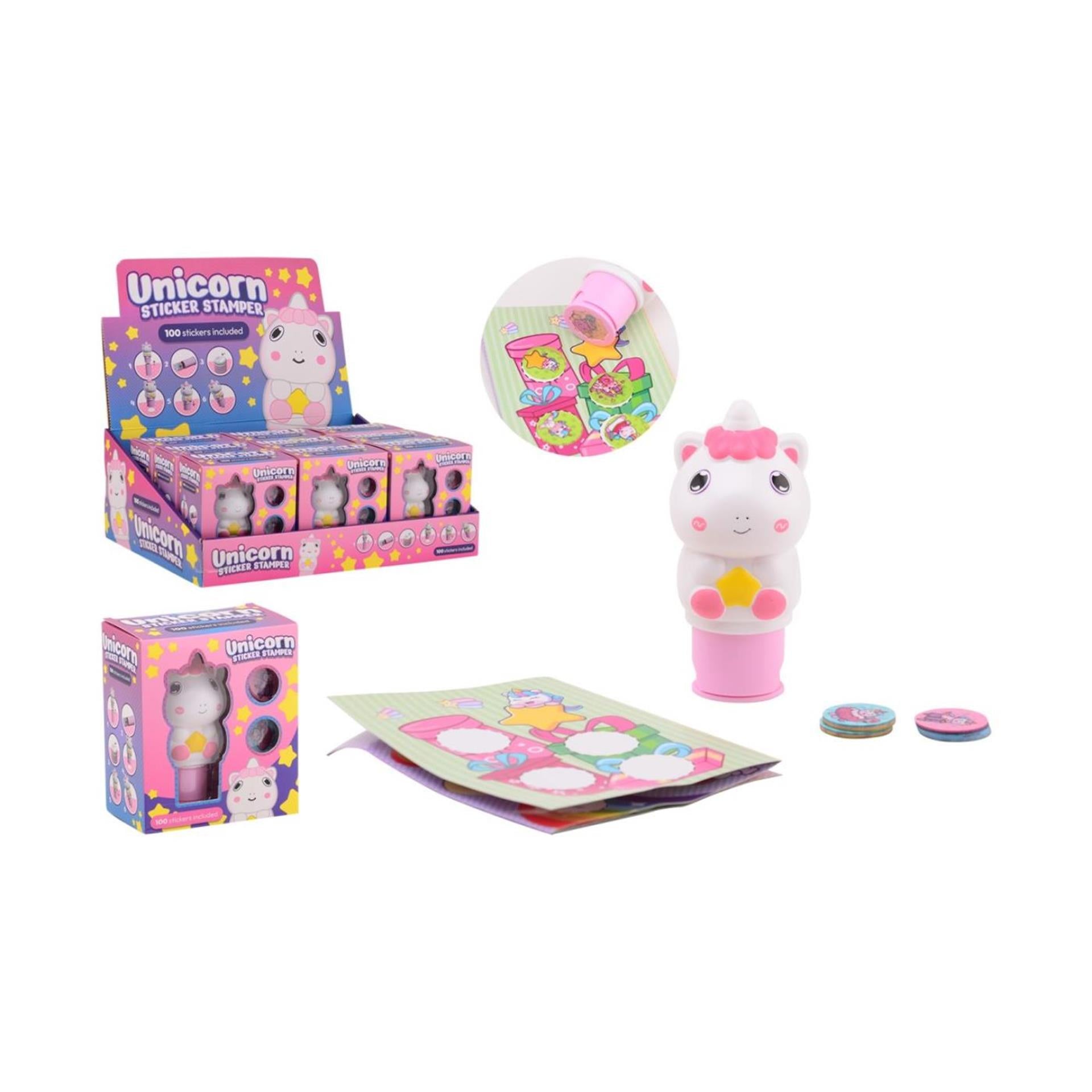 Tampon autocollant licorne Johntoy