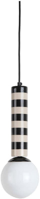 Leitmotiv lampe à suspension rayado - gris - 12x12x38cm - moderne - lampes suspendues salle à manger, chambre, salon