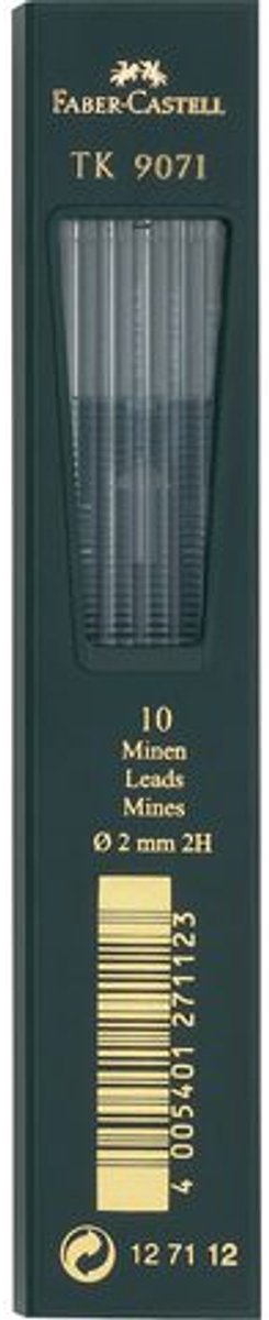 Mines de crayon Faber-castell - tk9071 - 2,0 mm - 2h - 10 pièces - fc-127112