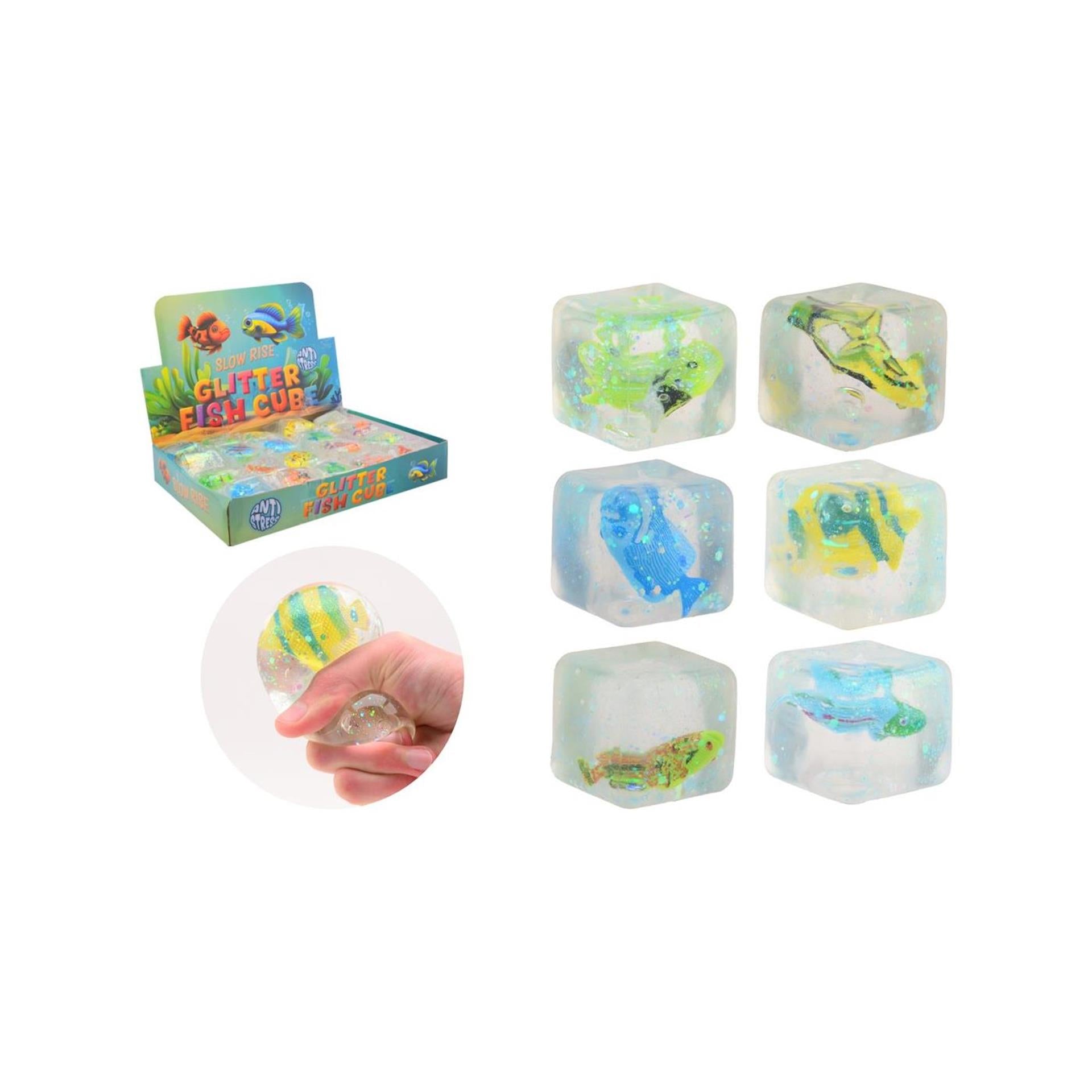 Cube à paillettes à montée lente Johntoy avec poisson