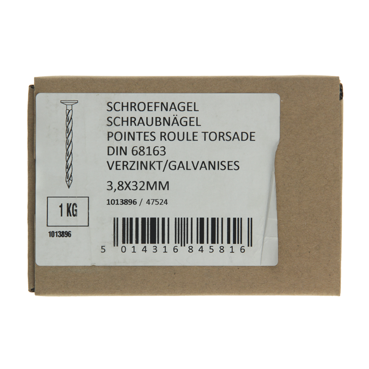 1013896 - 1 kg de clous à vis galvanisés 3,8x32mm | 4 pièces
