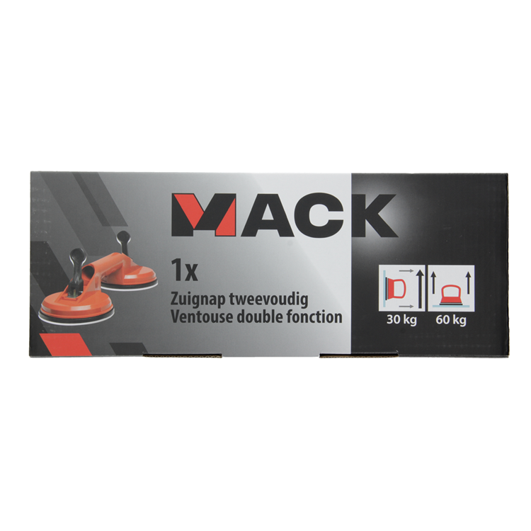 Mack 1004636 - ventouse double rouge ø 12cm | 4 pièces