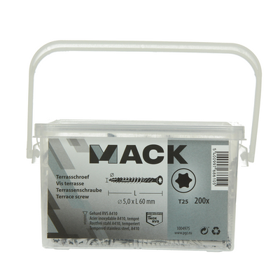 Mack 1004975 - vis de terrasse ss410 200pcs5.0 4.0x60mm | 6 pièces