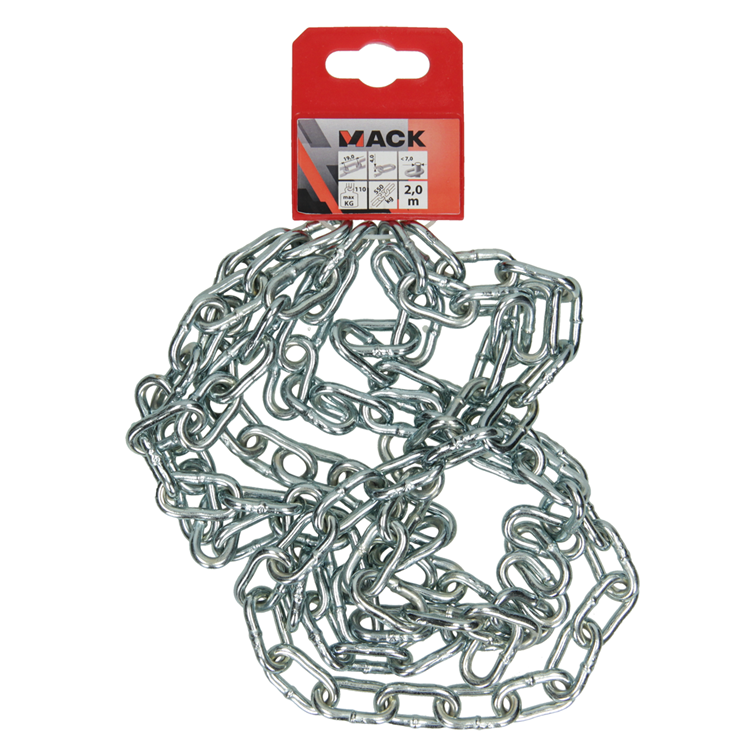 Mack 1004996 - maillon de chaîne court din5685-2ø 4mm l 19mm 2m wwl 80 kg | 5 pièces