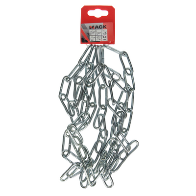 Mack 1005000 - maillon de chaîne long din5685-1ø 4mm l 32mm 2m wwl 80 kg | 5 pièces
