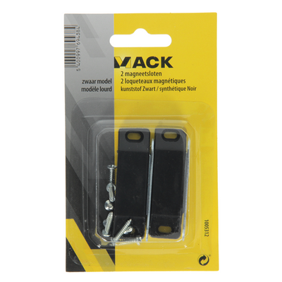 Mack 1005312 - 2 serrures magnétiques, modèle lourd, plastique noir | 10 pièces