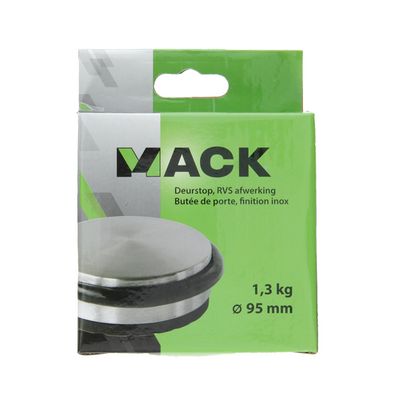 Mack 1005318 - butée de porte lourde aspect acier inoxydable 1,3 kg ø 95 mm 1 pièce pièce | 6 pièces
