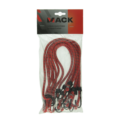 Mack 1006829 - sangle élastique 8 crochets rouge | 5 pièces