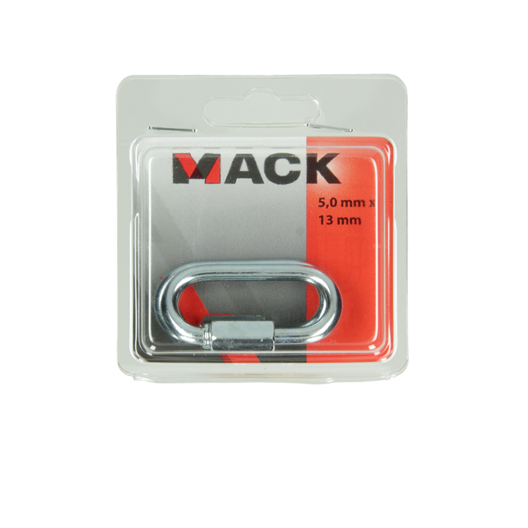 Mack 1006843 - 2 maillons vides galvanisés + écrou bl 5mm | 5 pièces