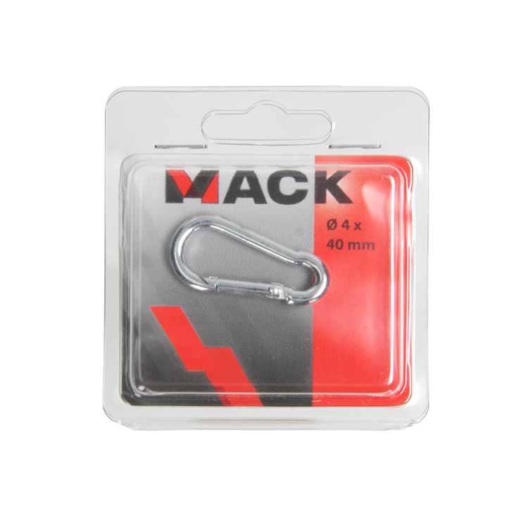 Mack 1006846 - 1 mousqueton + ressort galvanisé bl 40x4mm | 5 pièces