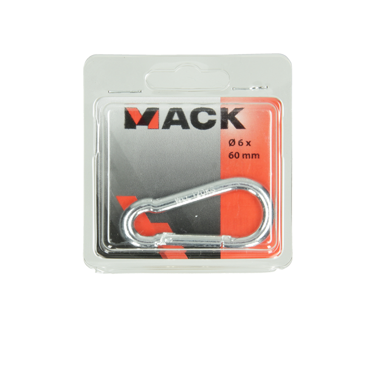 Mack 1006848 - 1 mousqueton + ressort galvanisé bl 60x6mm | 5 pièces
