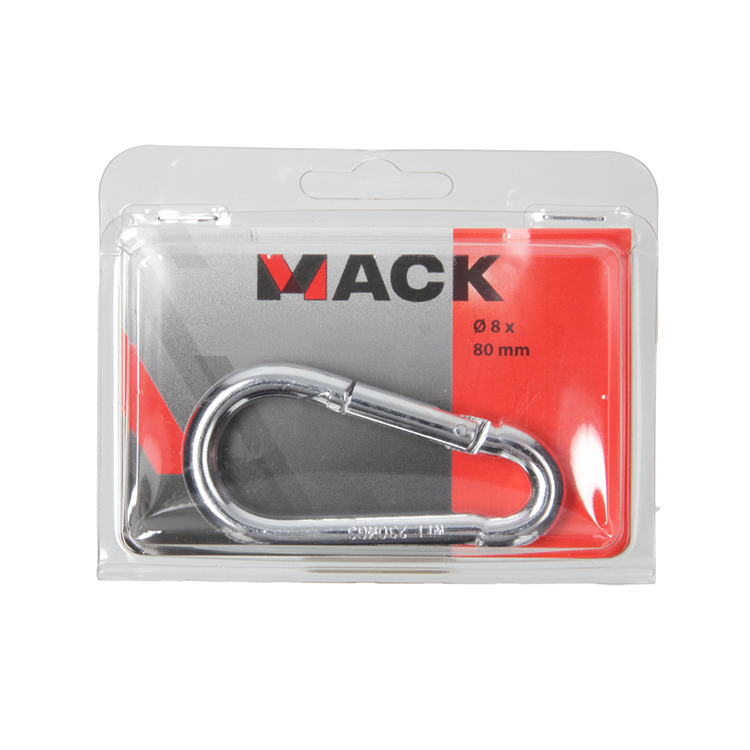 Mack 1006849 - 1 mousqueton + ressort galvanisé bl 80x8mm | 5 pièces