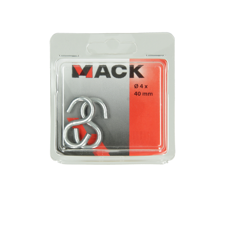 Mack 1006852 - 2 crochets en S ouverts galvanisés bl 4.0x35mm | 5 pièces