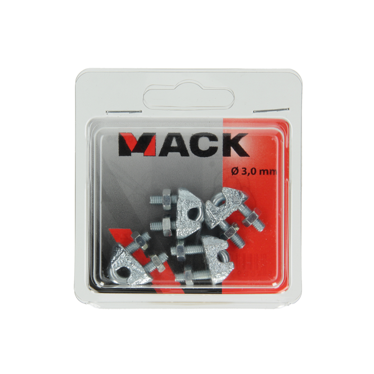 Mack 1006864 - 4 serre-fils en acier crosby galvanisé 3mm bl | 5 pièces