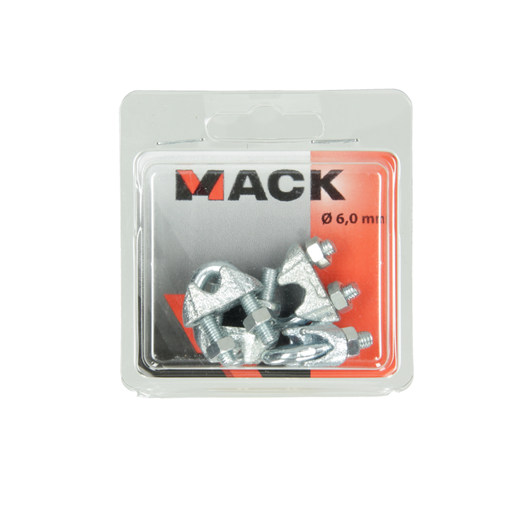 Mack 1006866 - 4 serre-fils en acier crosby galvanisé 6mm bl | 5 pièces